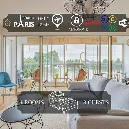 Appart'Hotel Luminous Vue Seine- Paris 15Min ジュヴィジー・シュロルジュ エクステリア 写真